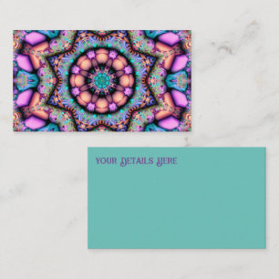 Fraktal Mandala Floral Psychedelic Visitenkarte