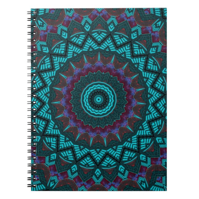 Fraktal Mandala Geometric Circle Southwestern Notizblock (Vorderseite)