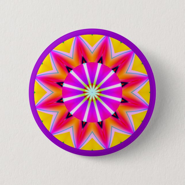 Fraktal Mandala - Individuell angepasst Button (Vorderseite)