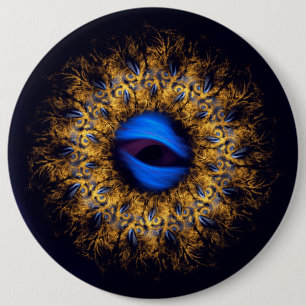 Fraktal-Mandala-Königsauge Button
