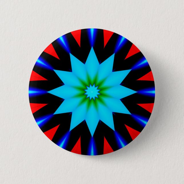 Fraktal Mandala - Moon Lotus Button (Vorderseite)