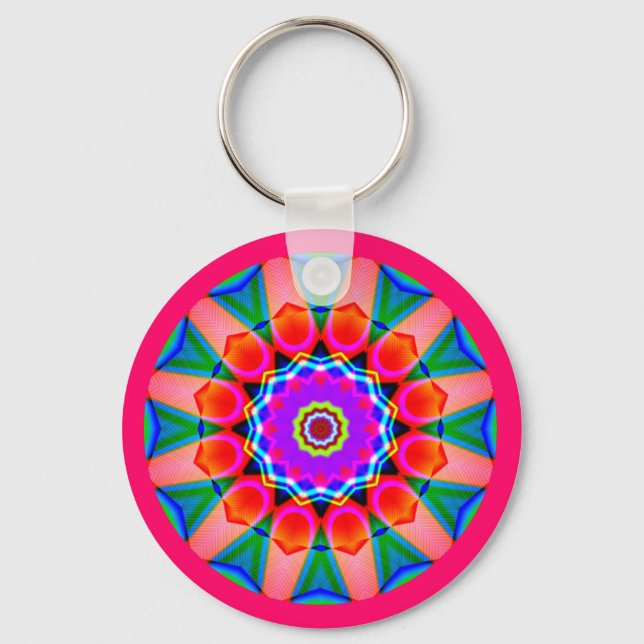 Fraktal Mandala Schlüsselanhänger (Vorderseite)
