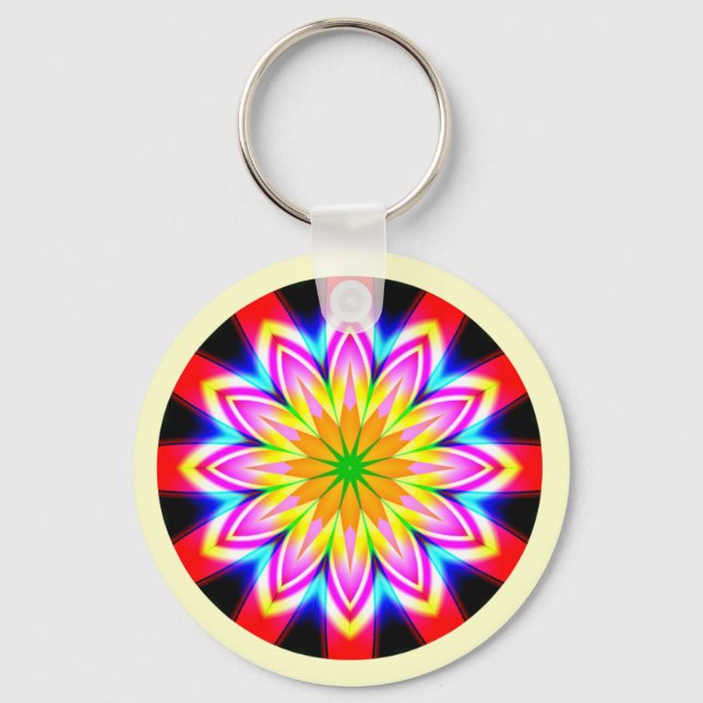 Fraktal Mandala Schlüsselanhänger (Vorderseite)