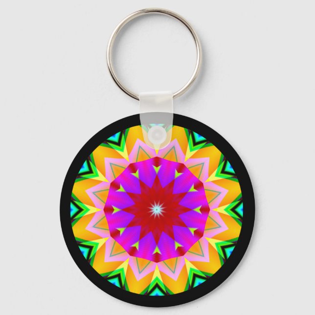 Fraktal Mandala Schlüsselanhänger (Vorderseite)