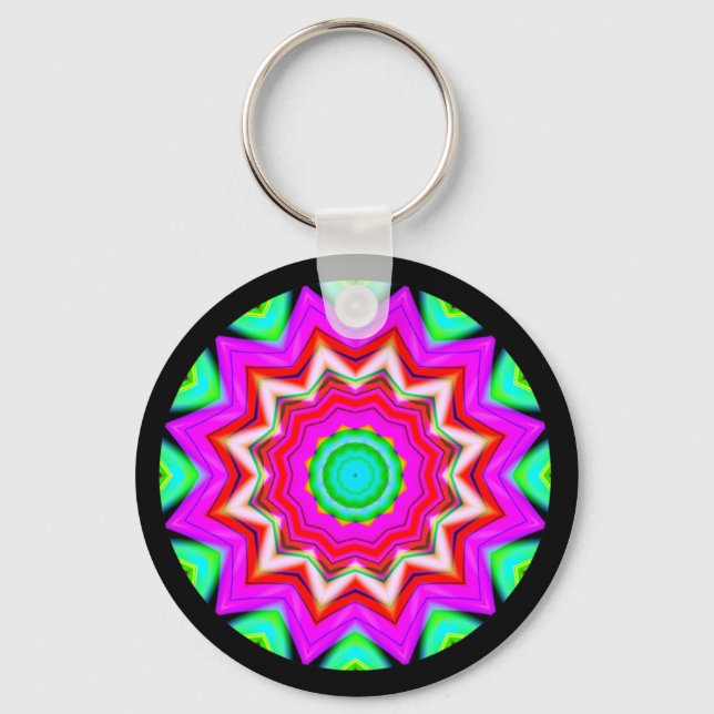 Fraktal Mandala Schlüsselanhänger (Vorderseite)