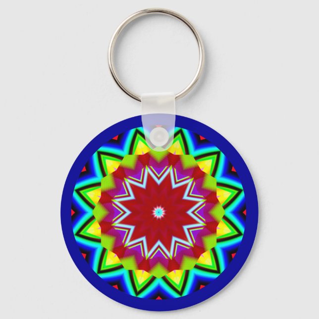 Fraktal Mandala Schlüsselanhänger (Vorderseite)