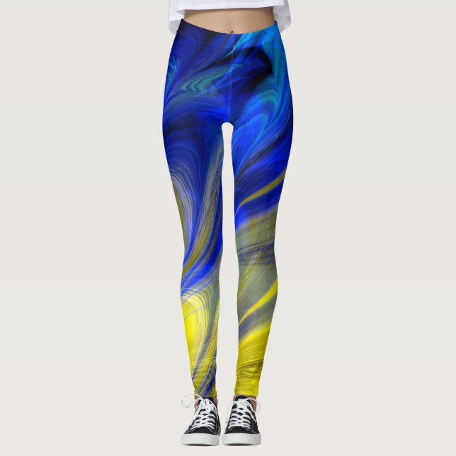 Fraktal-Marmor 4-6 Leggings (Vorderseite)