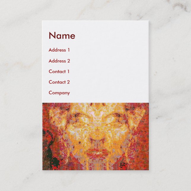 FRAKTAL-Maske spielt keine Rolle in rot, weiß Visitenkarte (Vorderseite)