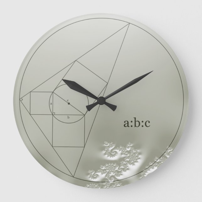 Fraktal-Mathematik-Puzzle-Uhr Große Wanduhr (Vorderseite)