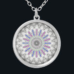 Fraktal Minakari Design Versilberte Kette<br><div class="desc">Ein wunderschönes Fraktal,  Mandala mit Minakari-Werken.</div>