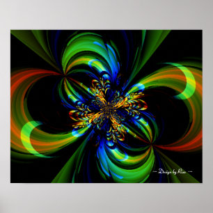 Fraktal mit gestrichenem Flow Poster
