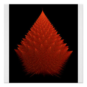Fraktal mit Spiky Red "Tree" mit Spikes Poster