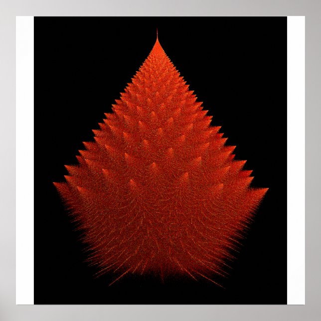 Fraktal mit Spiky Red "Tree" mit Spikes Poster (Vorne)