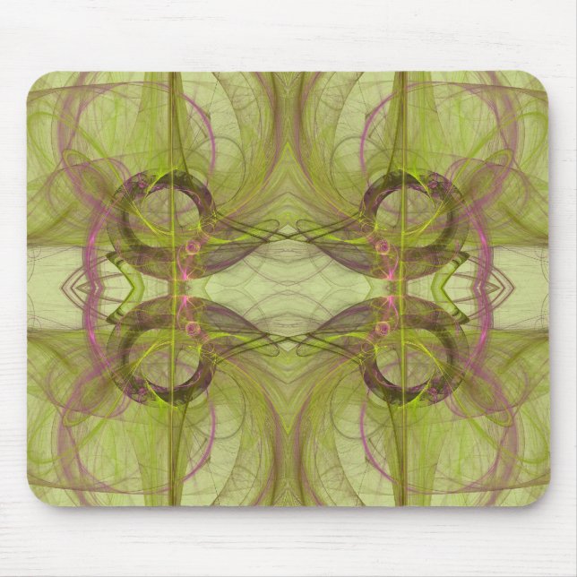 Fraktal Mousepad (grün und rosa) (Vorne)
