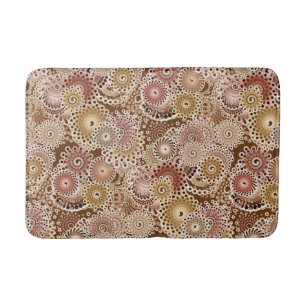 Fraktal Muster wirbeln, braun, Tan und Beige Badematte