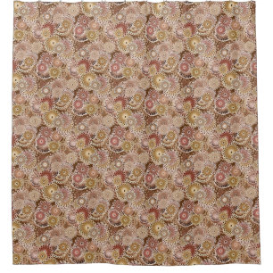 Fraktal Muster wirbeln, braun, Tan und Beige Duschvorhang