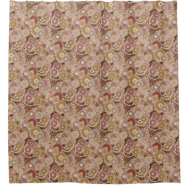 Fraktal Muster wirbeln, braun, Tan und Beige Duschvorhang (Vorderseite)