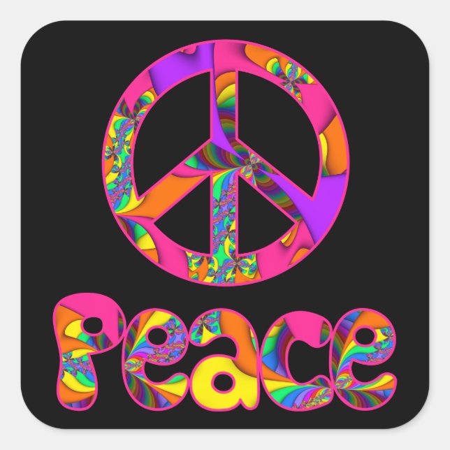 Fraktal Peace Color Me Bright Stickers (Vorderseite)