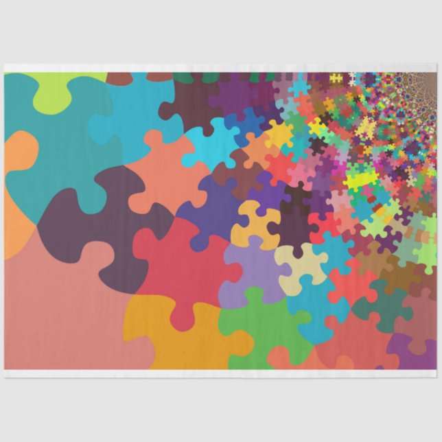 Fraktal-Puzzlepapier Seidenpapier (Vorderseite)