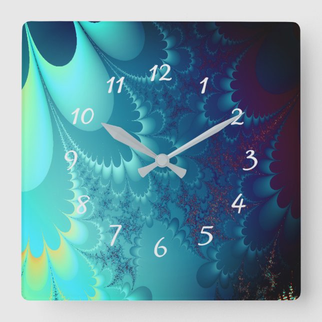 Fraktal Quadratische Wanduhr (Vorderseite)