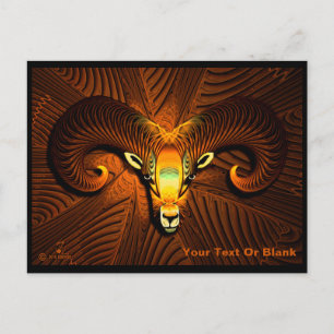 Fraktal Ram's Head Postkarte