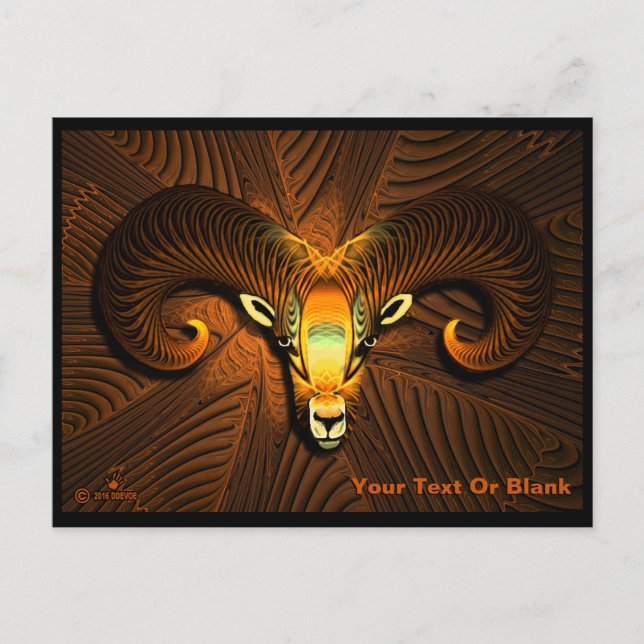 Fraktal Ram's Head Postkarte (Vorderseite)