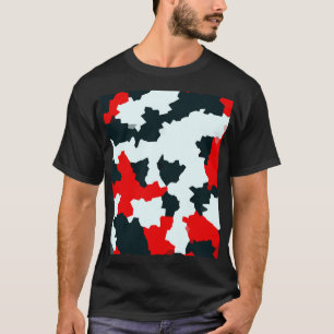 Fraktal Red Schwarz-weiß Pattern Design T-Shirt