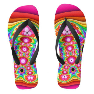 Fraktal-Retro Groovy Reise Flip Flops