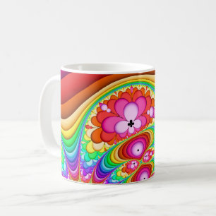 Fraktal-Retro Groovy Reise Tasse