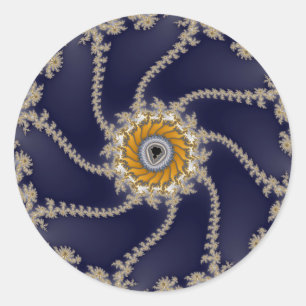 Fraktal-Riff - Fraktal-Aufkleber Runder Aufkleber
