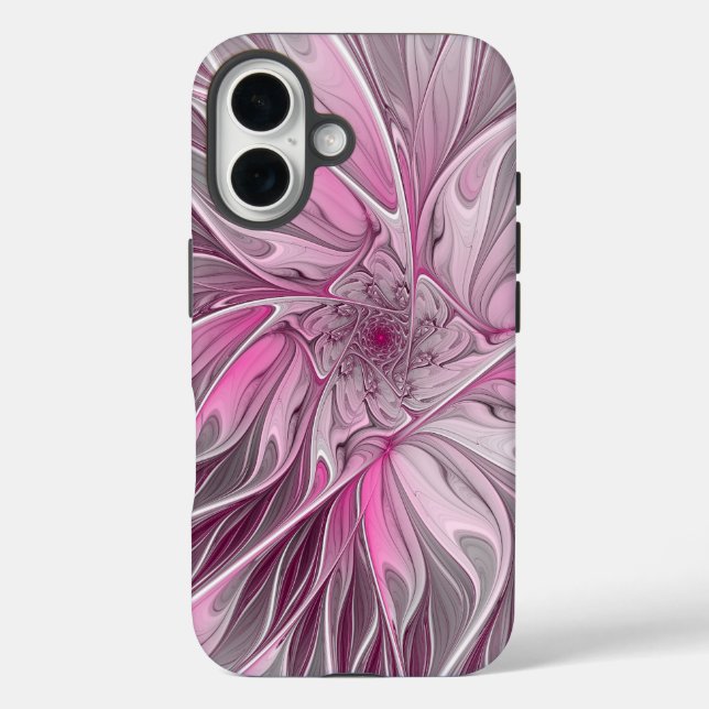 Fraktal Rosa Blume Traum, Blumenfantasy Muster Case-Mate iPhone Hülle (Rückseite)