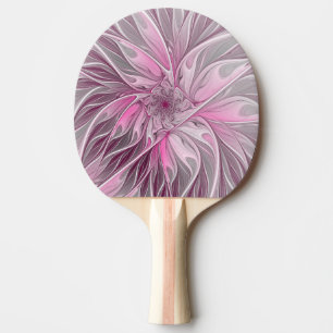 Fraktal Rosa Blume Traum, Blumenfantasy Muster Tischtennis Schläger