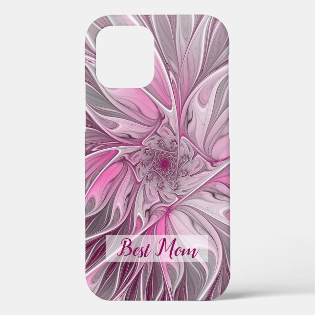 Fraktal Rosa Blume Traum, Fantasy Beste Mama Case-Mate iPhone Hülle (Rückseite)