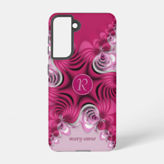 Fraktal Rosa Wirbel Monogramm Samsung Galaxy Hülle