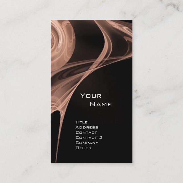 FRAKTAL ROSE 3 antikes, zartes, rosa Schwarz Visitenkarte (Vorderseite)