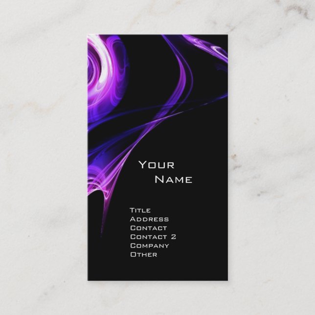 FRAKTAL ROSE 3 hellblau lila violett schwarz Visitenkarte (Vorderseite)