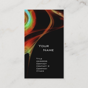 FRAKTAL ROSE 3 hellrot grün Visitenkarte