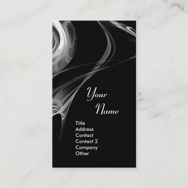 FRAKTAL ROSE 3 hellschwarz-weiß grau Visitenkarte (Vorderseite)