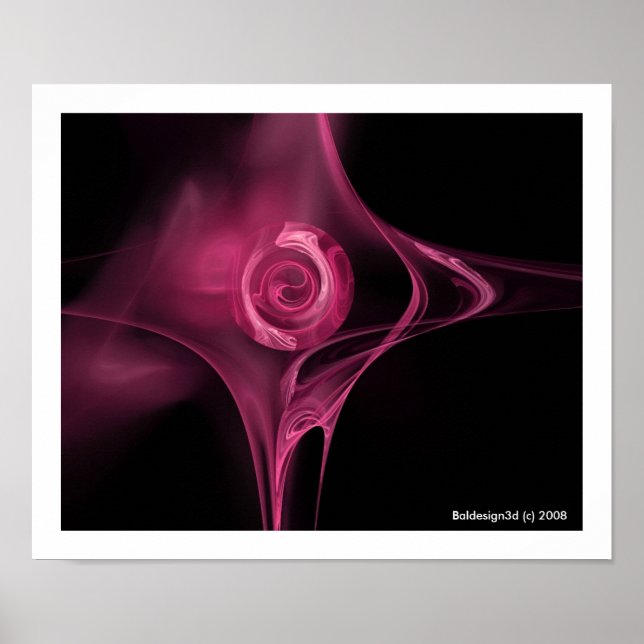 FRAKTAL ROSE, antikes Rosa Poster (Vorne)