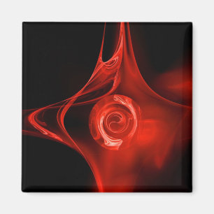 FRAKTAL ROSE, rot, schwarz Magnet