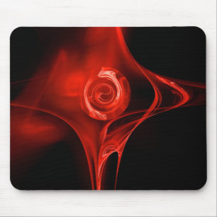 FRAKTAL ROSE, rot, schwarz Mousepad