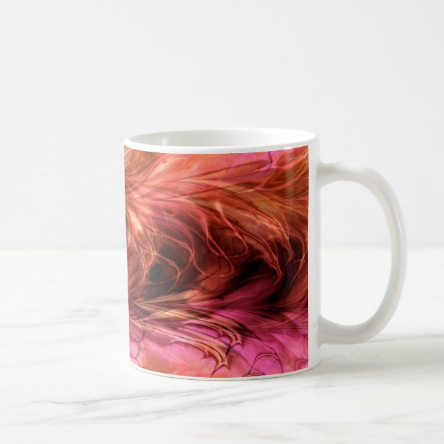 Fraktal-rote MarmorierungTasse Tasse (Rechts)