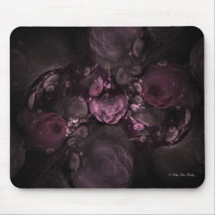 Fraktal-rote Mit Blumenrosa Mousepad