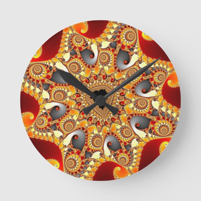 Fraktal Runde Wanduhr (Vorderseite)
