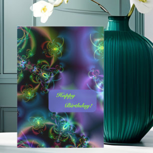 Fraktal-Schmetterlings-alles Gute zum Geburtstag Karte