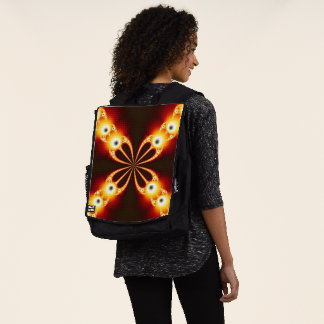 Fraktal Schwarz, Gelb und Orange X Rucksack