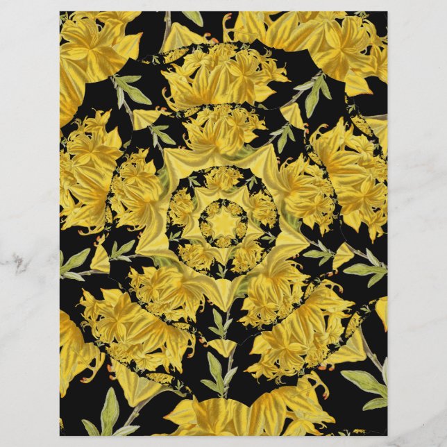 Fraktal Scrapbook Paper (Gelb und Schwarz) (Vorderseite)