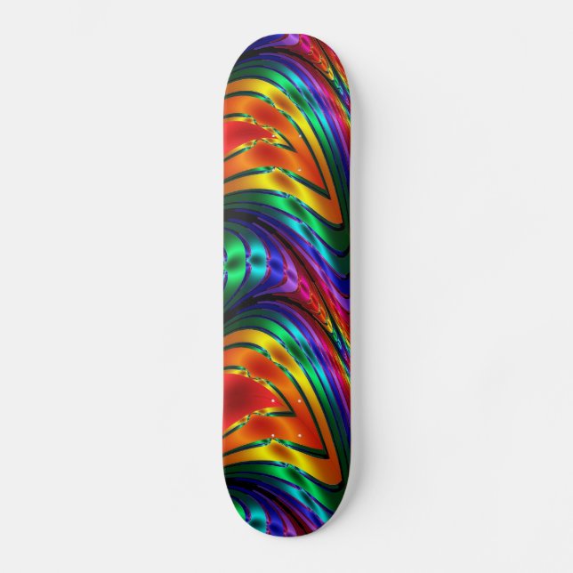 Fraktal-Silk RegenbogenSkateboard Skateboard (Vorderseite)