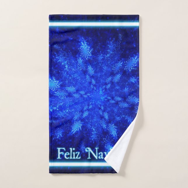 Fraktal Snowburst - Feliz Navidad Handtuch (Handtuch)