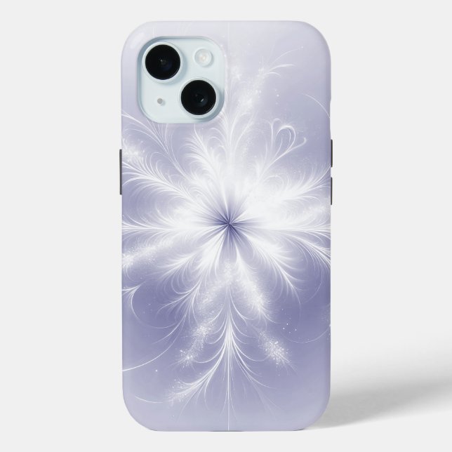 Fraktal Snowflake auf Lila Case-Mate iPhone Hülle (Rückseite)